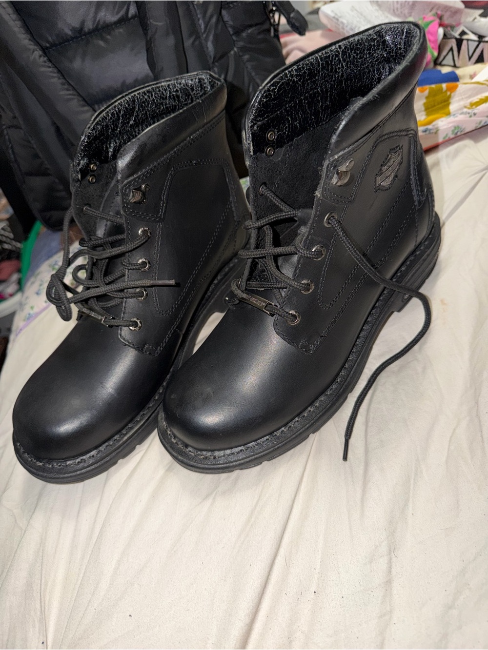 Harley-Davidson Badlands Men’s Black Lace-Up Moto Boots